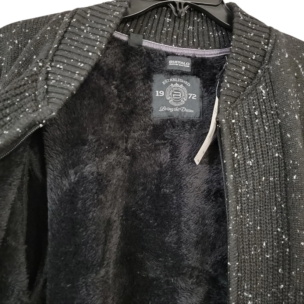 Buffalo David Bitton Black And White Zip Up Jacket Size XL New With Tags